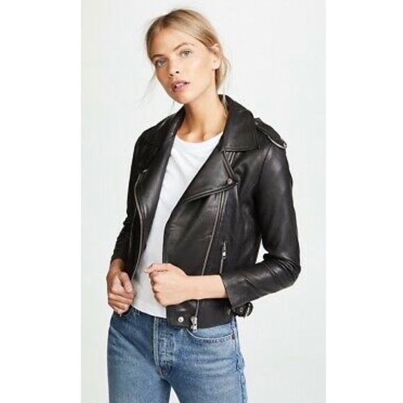 OAK LA RIDER LAMBSKIN LEATHER JACKET - Picture 1 of 4
